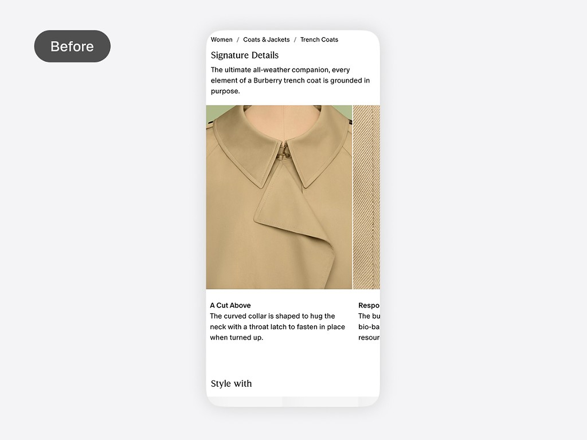 Signature Details storytelling module